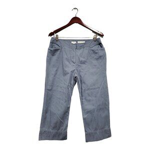 J Jill Pants Womens Gray Blue Capri Cropped Below Waist Genuine Fit Pants Sz 10